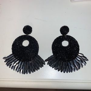 Black and Gray Statement Earrings